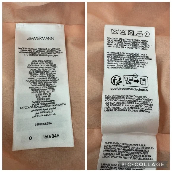 Zimmermann Coco Floral Print Bow Detail Mini Dress Peach Multi Various Size - Picture 14 of 16